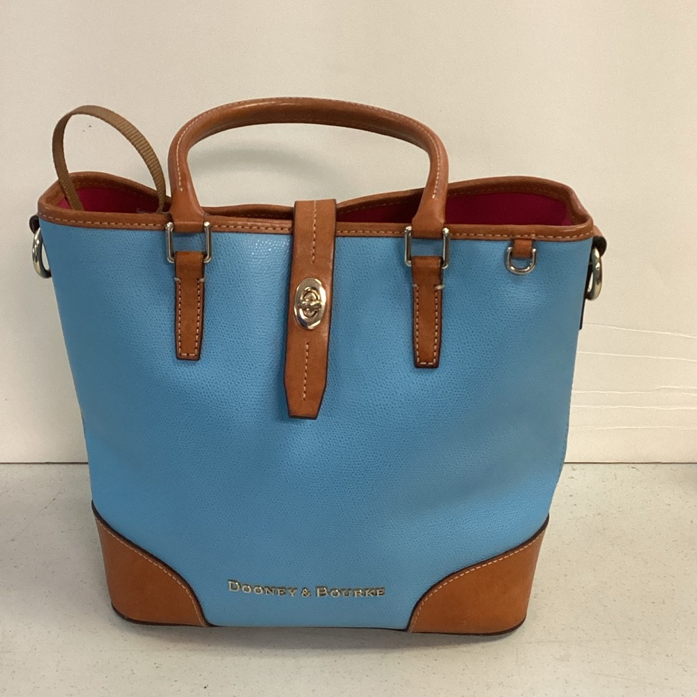 Dooney & Bourke Sky Blue and Tan Tote